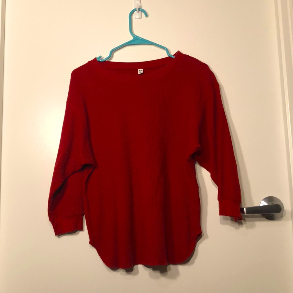 🔥Uniqlo Women’s Waffle Crew Neck Shirt